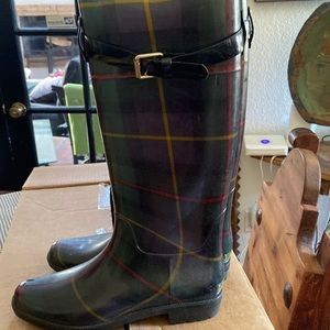 Like new.. worn once. Ralph Lauren plaid rain boots